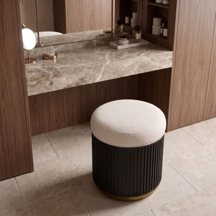 Noira Wooden Pouf - 3