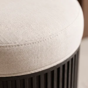 Noira Wooden Pouf - 4