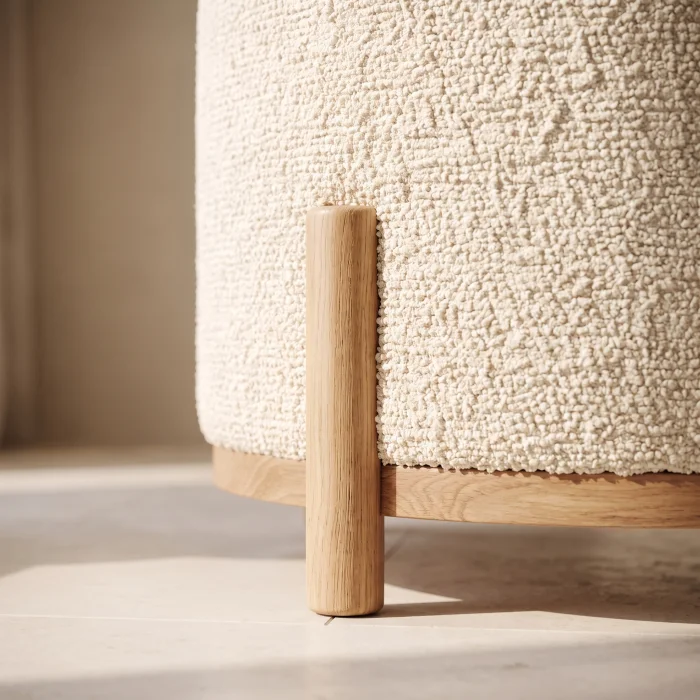 Olea Wooden Ottoman - 5
