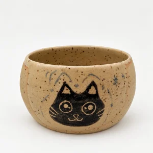 Chill Cat Patterned Handmade Bowl - 1