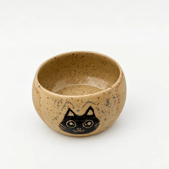 Chill Cat Patterned Handmade Bowl - 2