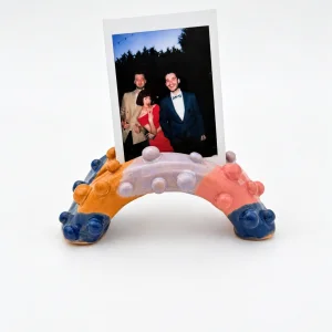Bubble Colorful Stoneware Photo Holder - 1