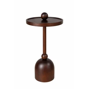 Madera Ceviz Rengi Masif Ahşap Yan Sehpa - 1