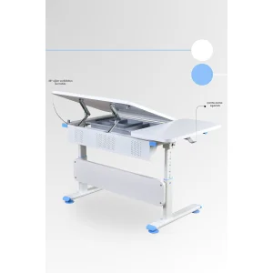 Vega Basic Eğim ve Yükseklik Ayarlı Çekmeceli Mavi Çalışma Masası - 7