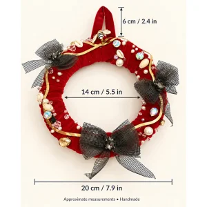 Red Velvet Christmas Sparkle Bee Wreath - 9