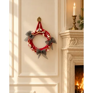 Red Velvet Christmas Sparkle Bee Wreath - 2