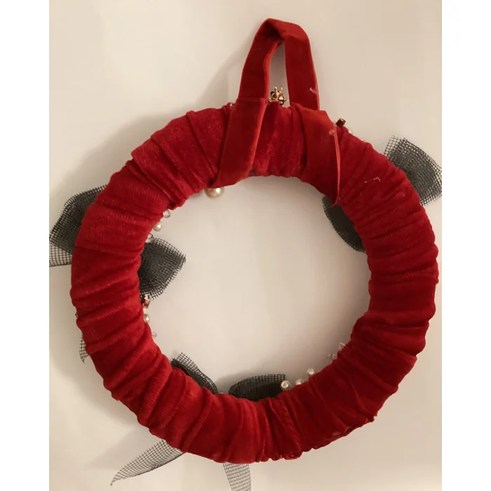 Red Velvet Christmas Sparkle Bee Wreath - 7