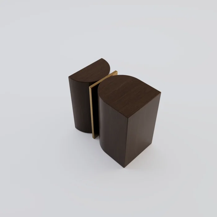 Orven Gold Detailed Wooden Side Table - 2