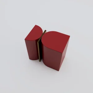Orven Gold Detailed Red Lacquer Side Table - 1