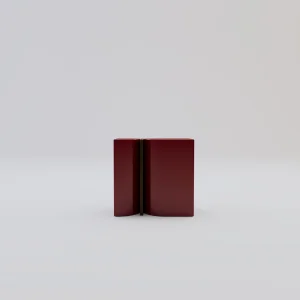 Orven Gold Detailed Red Lacquer Side Table - 2