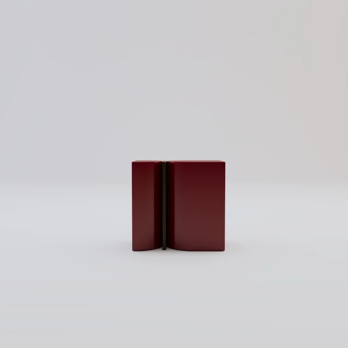 Orven Gold Detailed Red Lacquer Side Table - 2