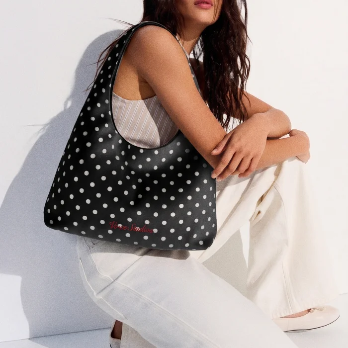 Polka Dot Edition Black Shoulder Bag - 2