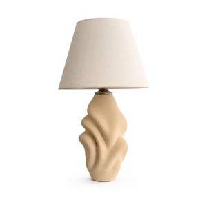 Textured Cream Ceramic Table Lamp