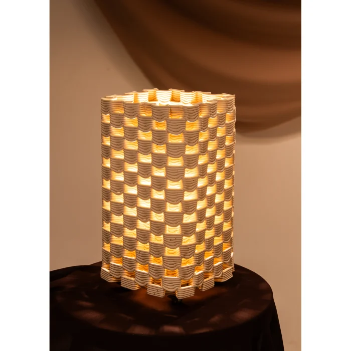 Keruna Beige Ceramic Square Table Lamp - 6
