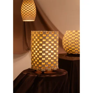 Keruna Beige Ceramic Square Table Lamp - 7