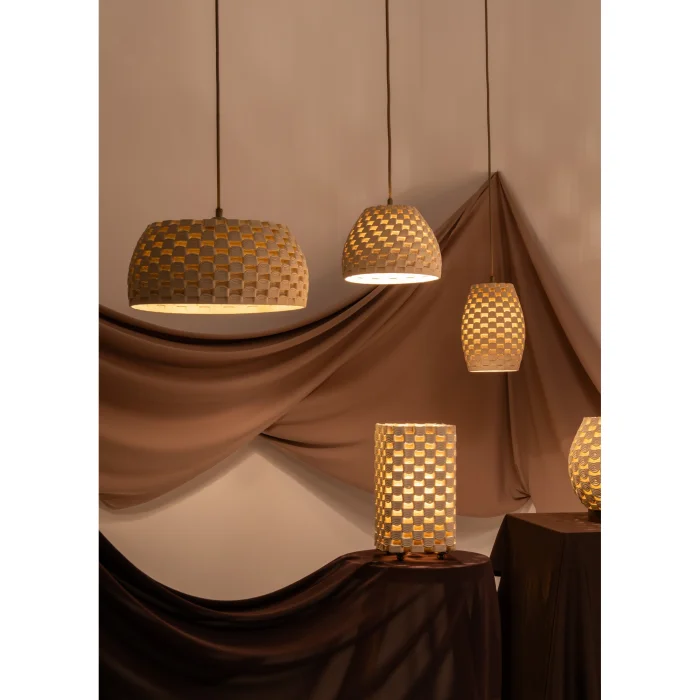 Keruna Beige Ceramic Square Table Lamp - 9