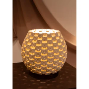 Keruna Beige Ceramic Round Table Lamp - 6