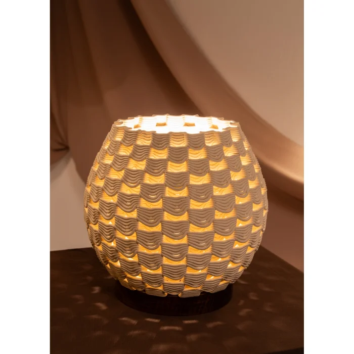Keruna Beige Ceramic Round Table Lamp - 6