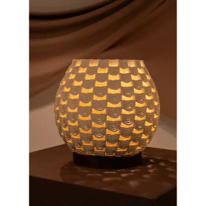 Keruna Beige Ceramic Round Table Lamp - 7