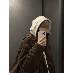 No Rush Bej Fitilli Kadife Unisex Şapka - 4
