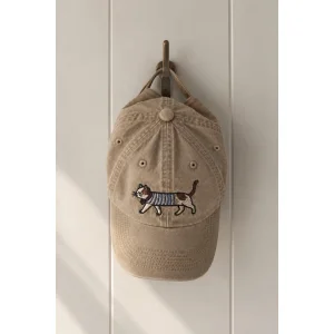 Kedi Nakışlı Bej Eskitme Unisex Şapka - 5