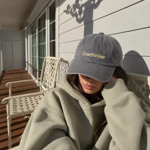 Overthinker Gri Eskitme Unisex Şapka - 4