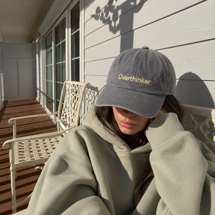 Overthinker Gri Eskitme Unisex Şapka - 4