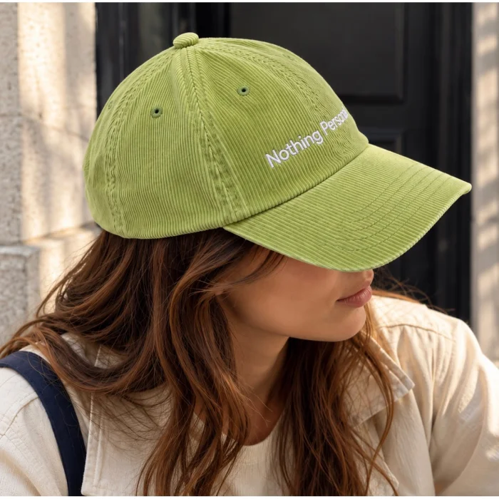 Nothing Personal Yeşil Fitilli Kadife Unisex Şapka - 4