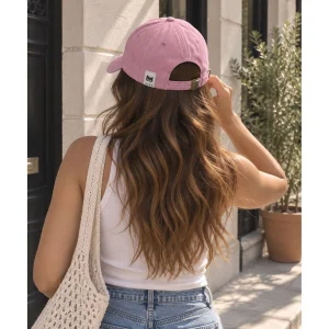 Tavuk Nakışlı Pembe Eskitme Unisex Şapka - 4