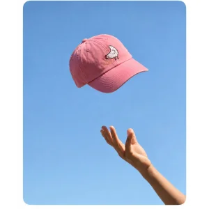 Tavuk Nakışlı Pembe Eskitme Unisex Şapka - 5