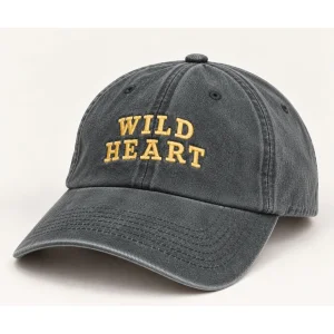 Wild Heart Nakışlı Antrasit Eskitme Şapka - 2
