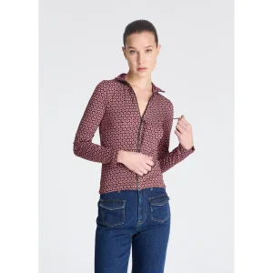 Zippered Turtleneck Top - 2