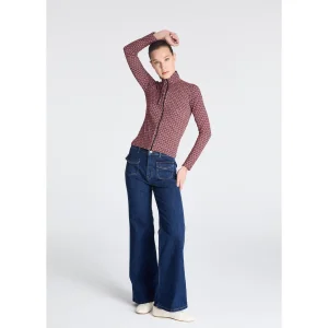 Zippered Turtleneck Top