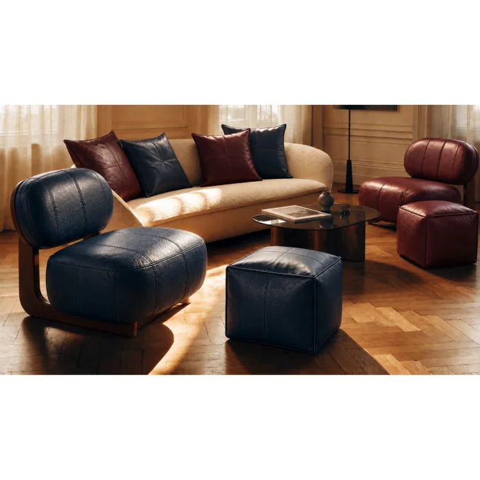 Forma N°1 100% Leather Grey/Blue Armchair - 5