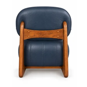 Forma N°1 100% Leather Grey/Blue Armchair - 3