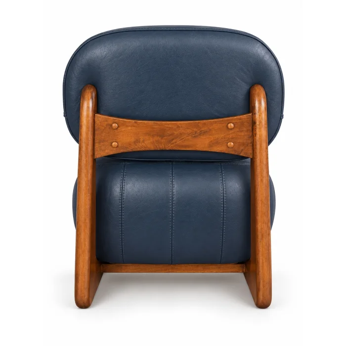 Forma N°1 100% Leather Grey/Blue Armchair - 3