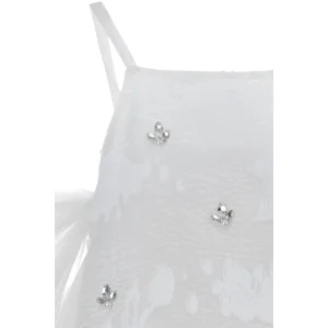 Royal White Jacquard Kids Dress - 5