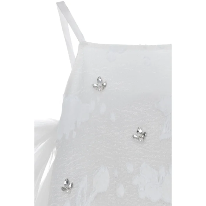 Royal White Jacquard Kids Dress - 5