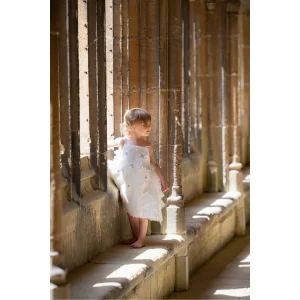 Royal White Jacquard Kids Dress - 4