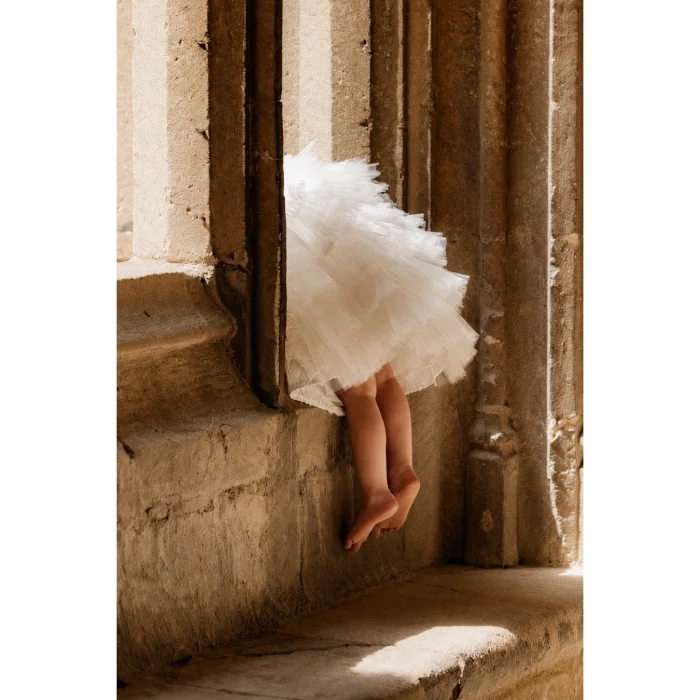 Royal White Jacquard Kids Dress - 6