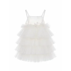 Royal White Jacquard Kids Dress - 2