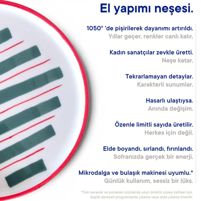 Renkli Ritim Mavi-Yeşil Sunum Kasesi - 7